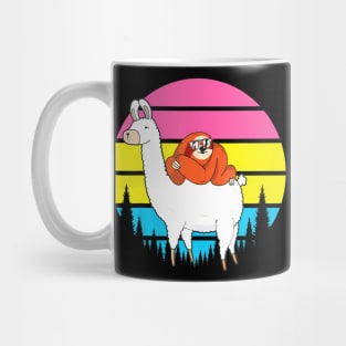 Sloth Riding Llama Lgbt Q Retro Pan Sexual Pride Flag Mug